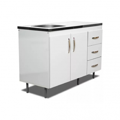 Ricchezze Arco Bajo Mesada 1.40 3 Cajones Blanco Aluminio Sin Mesada