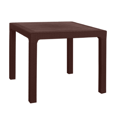 Laury Mesa Cuadrada 68Cm Euphony Simil Ratan Chocolate 17479