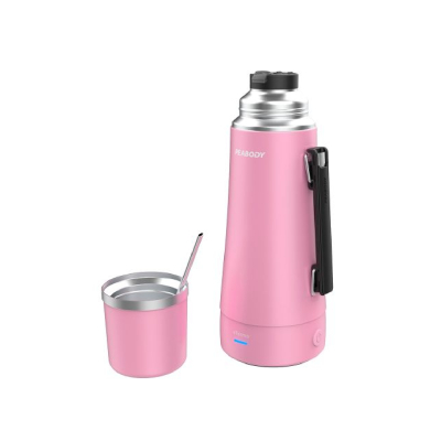 Peabody Termo Electrico Con Bombilla 1Lts Inox Pe-Et1001P Rosa