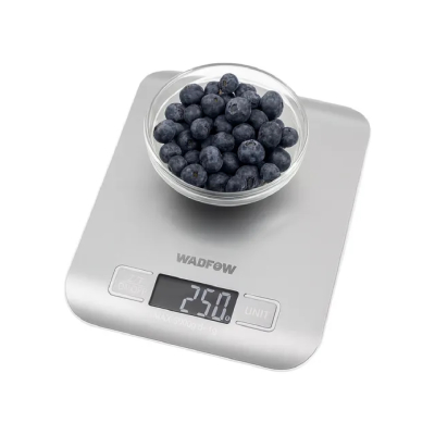 Wadfow Balanza Cocina 5.0 Kg Digital Wdfwke2503 Plateado