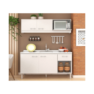 De France Cocina Combo Cocina 1.20Mts Bajo+Alacena C/Mesada Centro Relleno De Cemento Blanco